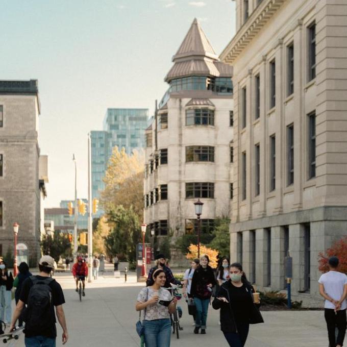 University of Ottawa campus with students