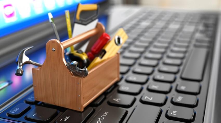 Boîte à outils sur le clavier