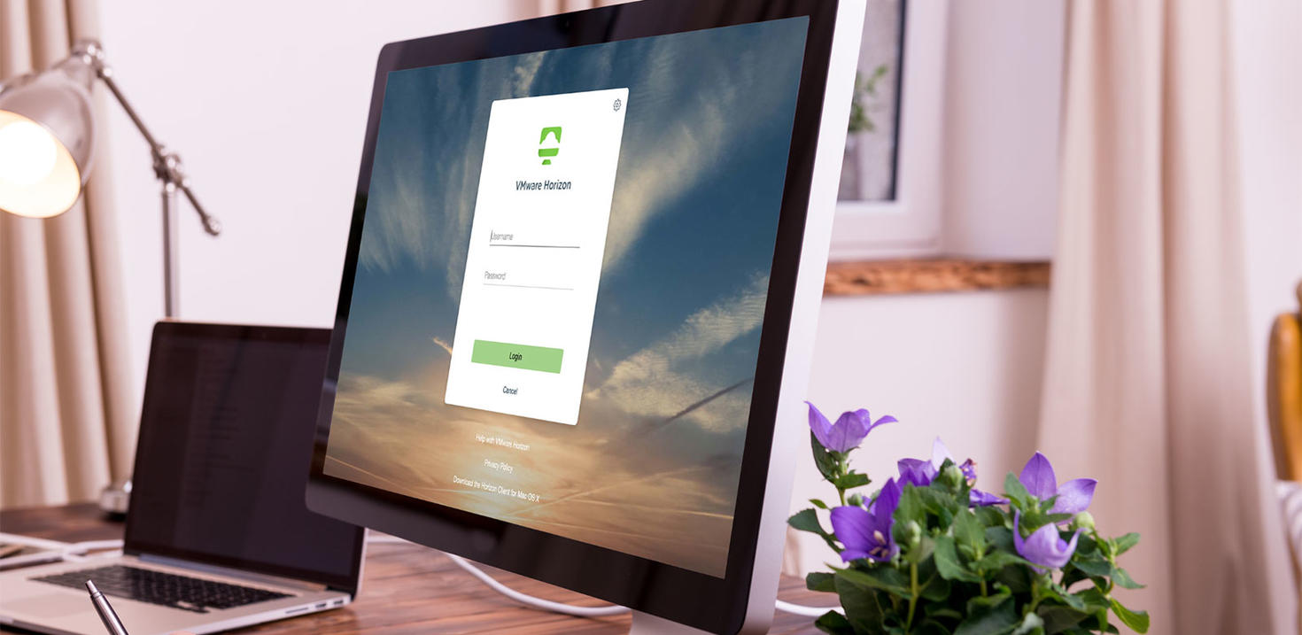 Ordinateur avec écran de connexion.