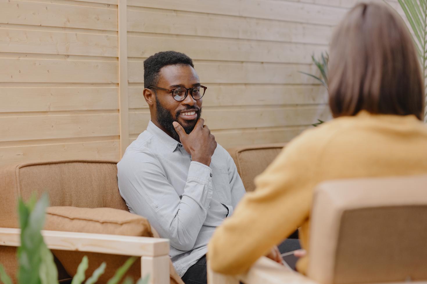 Man active listening 