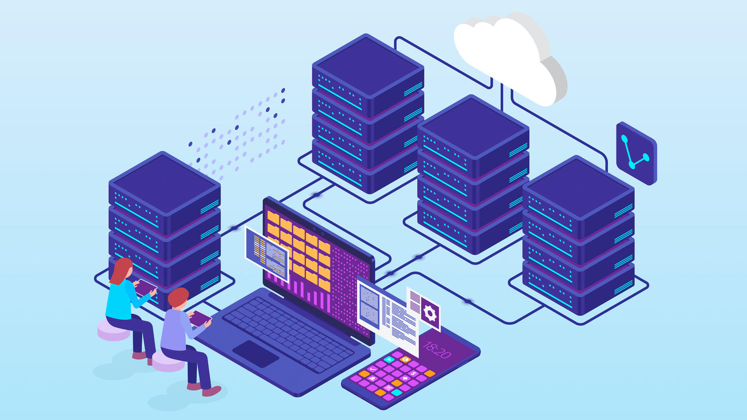 Illustration of a cloud-base solution