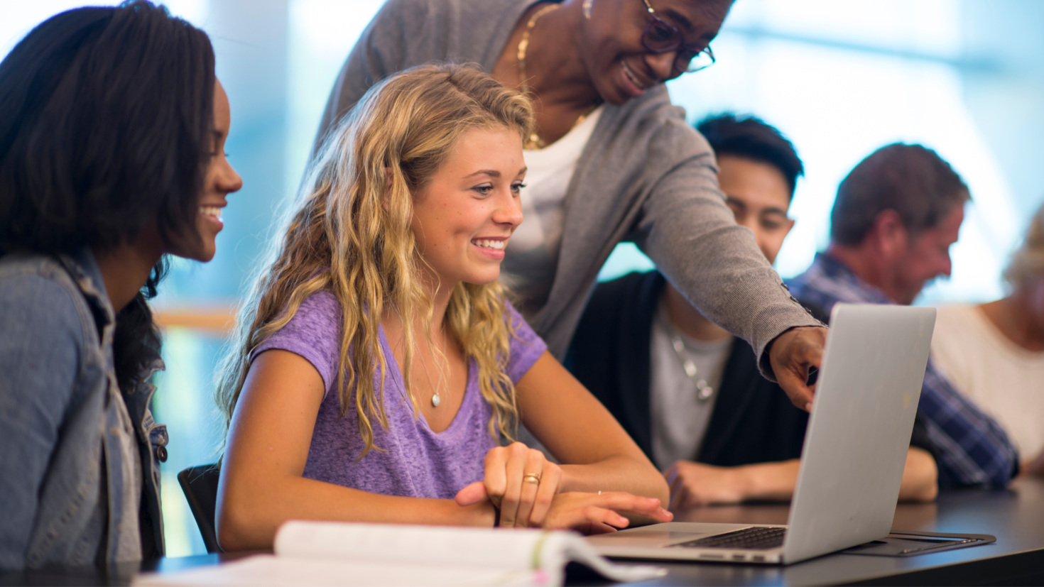 Teacher on her class