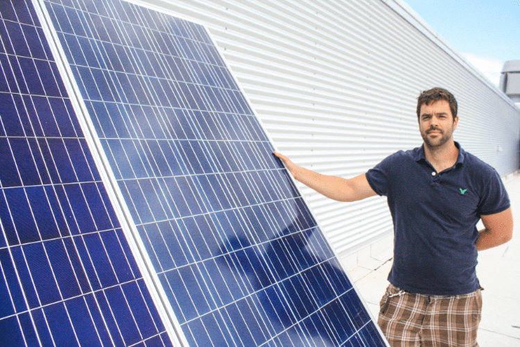 University solar panel installation