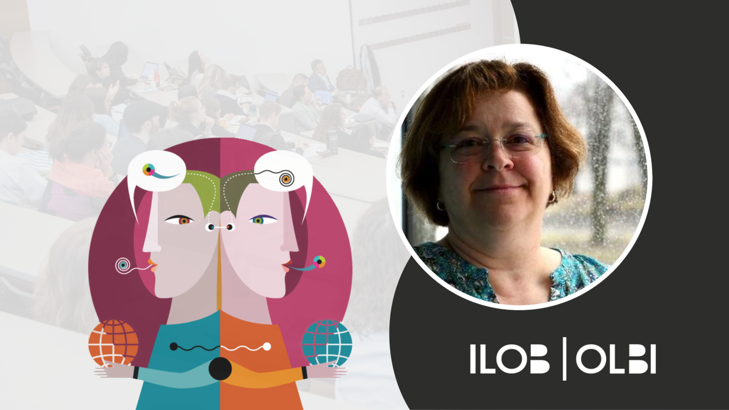 Bannière du forum de recherche CCERBAL. Le logo du CCERBAL: une illustration de deux personnages dos à dos avec des bulles de texte contenant des caractères abstraits au-dessus de leurs têtes. Une image Martine Peters. Le logo de l'ILOB dans le coin inférieur droit.