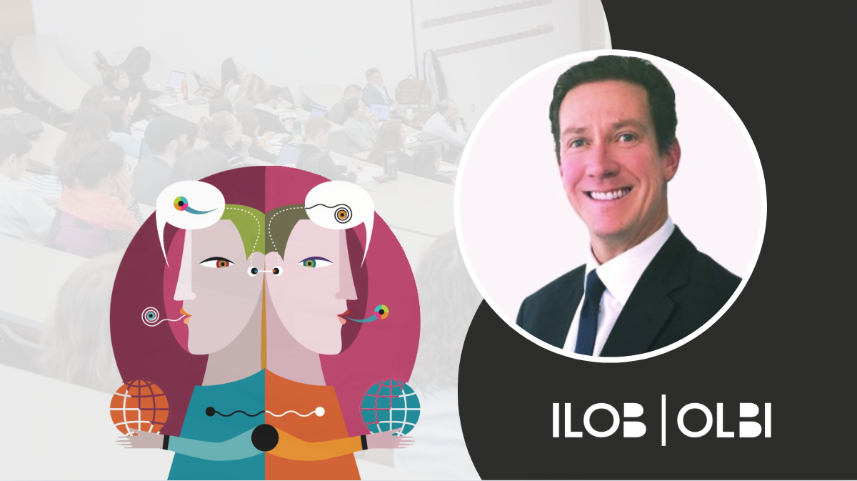 Bannière du forum de recherche CCERBAL. Le logo du CCERBAL: une illustration de deux personnages dos à dos avec des bulles de texte contenant des caractères abstraits au-dessus de leurs têtes. Une image Cameron Montgomery. Le logo de l'ILOB dans le coin inférieur droit.