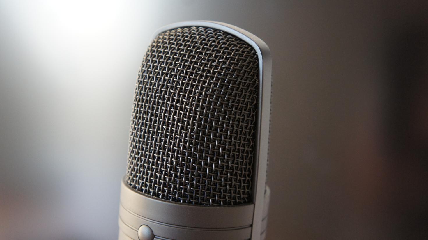 Closeup of microphone