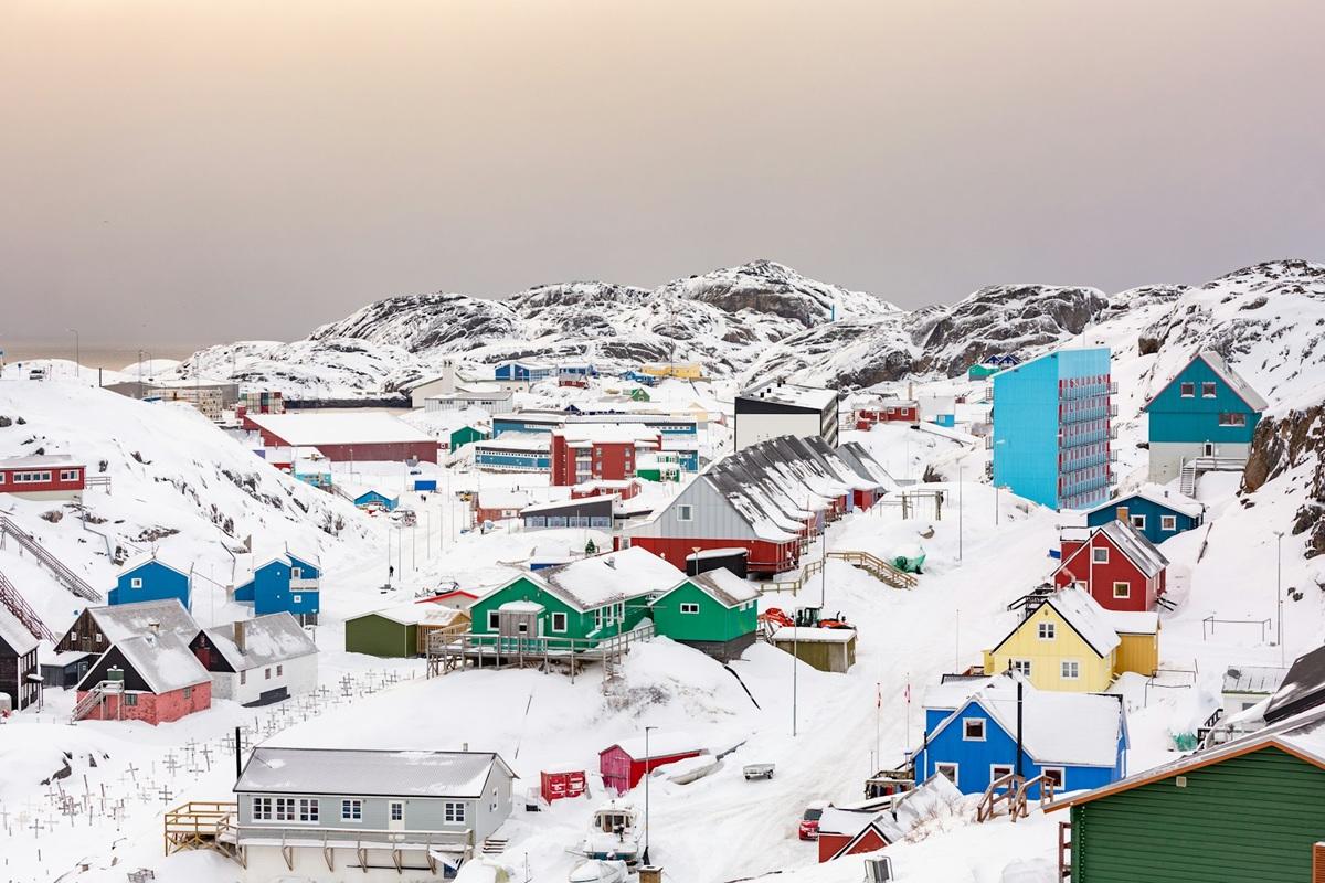 View over the town of Maniitsoq, Greenland