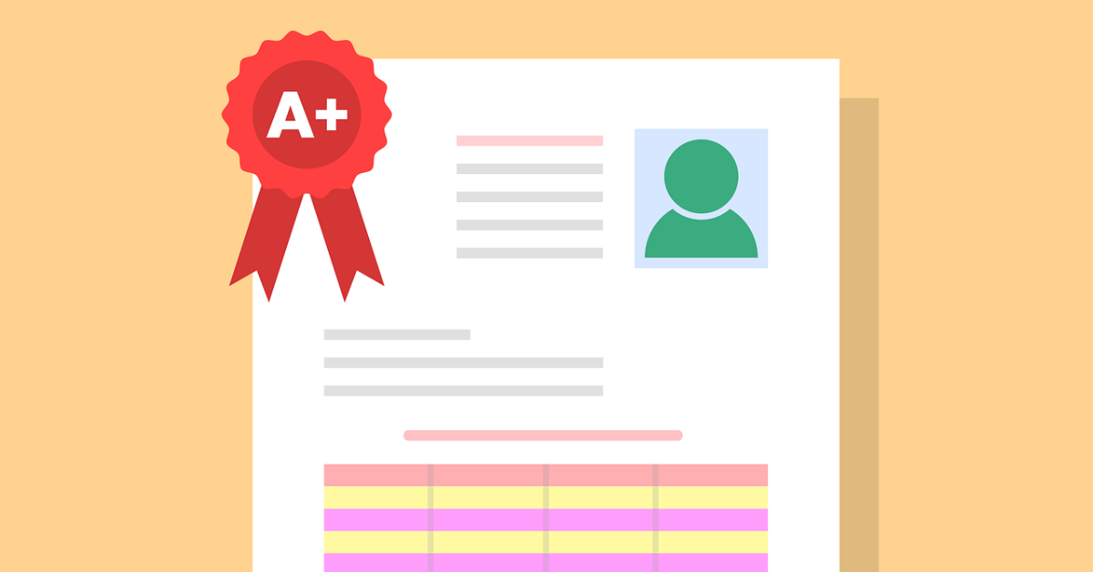 Un bulletin d'école avec un A+