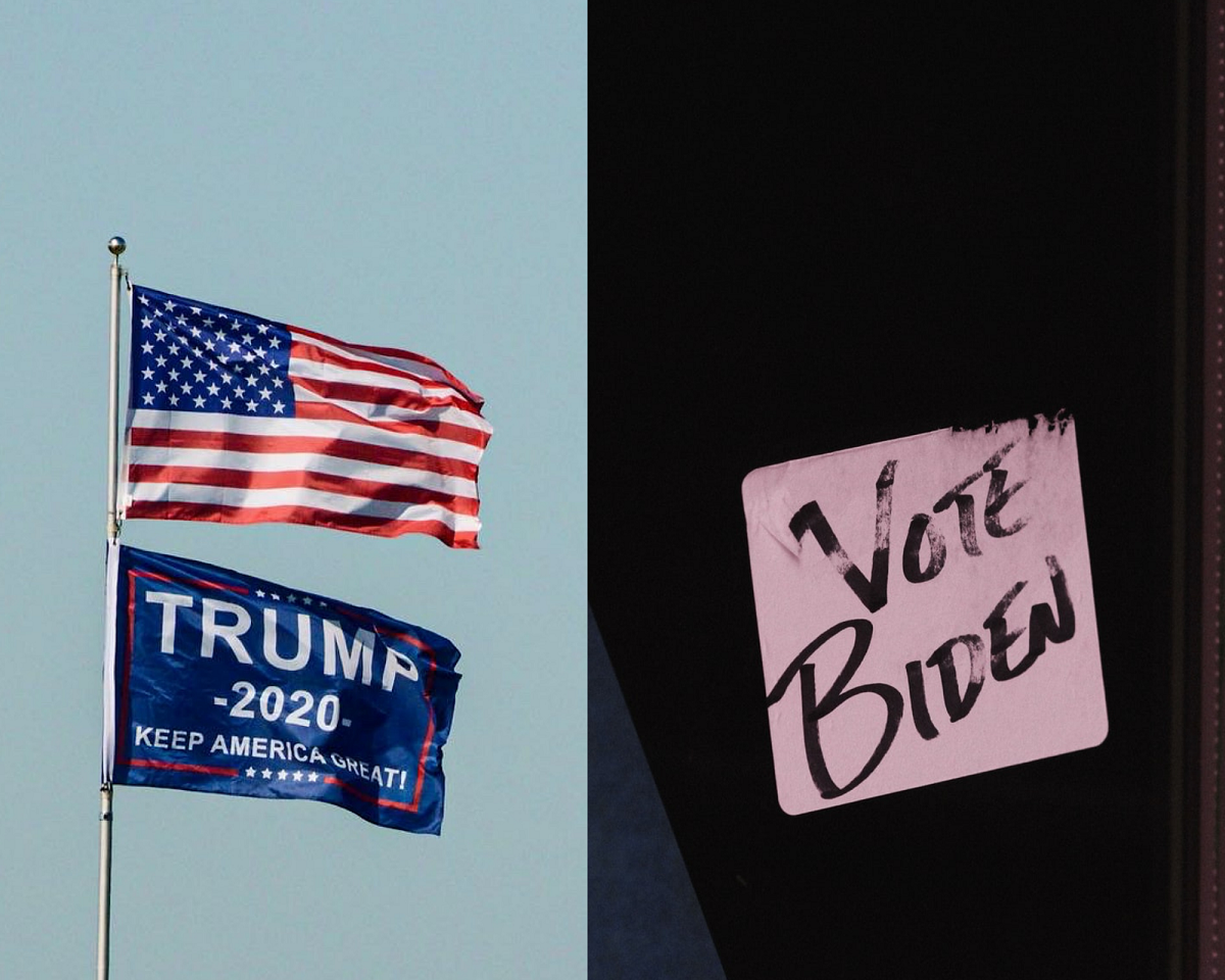 Cartes vote Trump et vote Biden