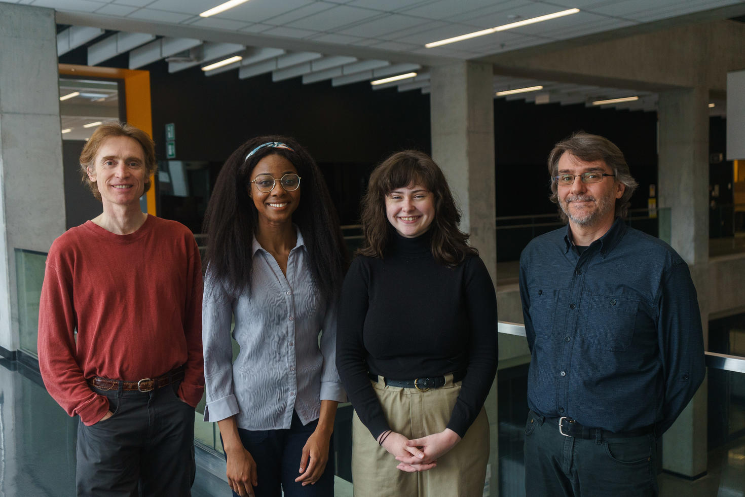 Undergraduate students Sabrina Guerrier and Sophie Tomlin, with Professors Steven Desjardins and Frithjof Lutscher