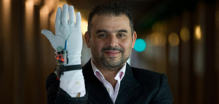 Dr. El Saddik wearing smart tech on his hand