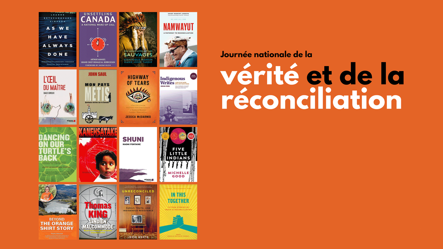 Couvertures de livres et les mots "Journée nationale de la vérité et de la réconciliation"