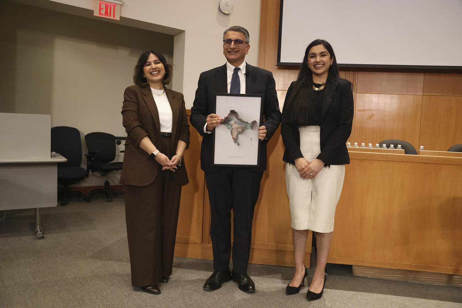 Students presenting a gift