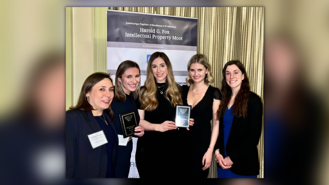 uOttawa team for the Harold G Fox Intellectual Property Moot Competition