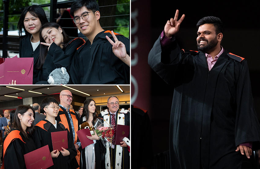 Les diplômés de la faculté de génie lors de la collation des grades..