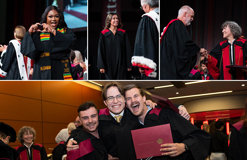 Les diplômés de la faculté des sciences de la santé lors de la collation des grades..