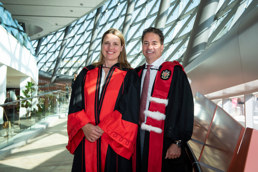 Kristen Boon and Perry Dellelce following the convocation ceremony