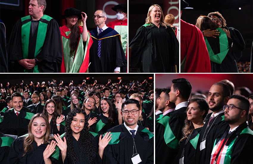 Les diplômés de la faculté de médecine de la santé lors de la collation des grades..