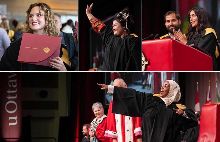 Les diplômés de la faculté des sciences sociales lors de la collation des grades..