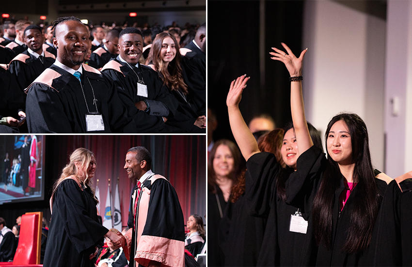 Les diplômés de Telfer lors de la collation des grades..