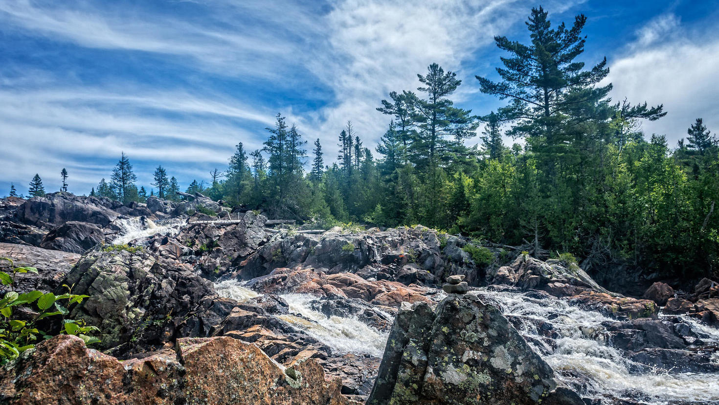 Roches et arbres dans le nord de l'Ontari