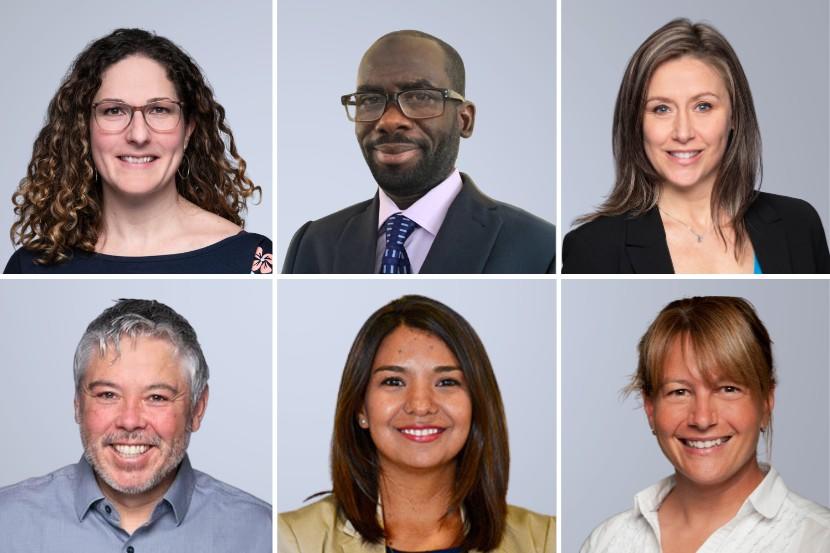 Six membres du corps professoral de la Faculté d'éducation