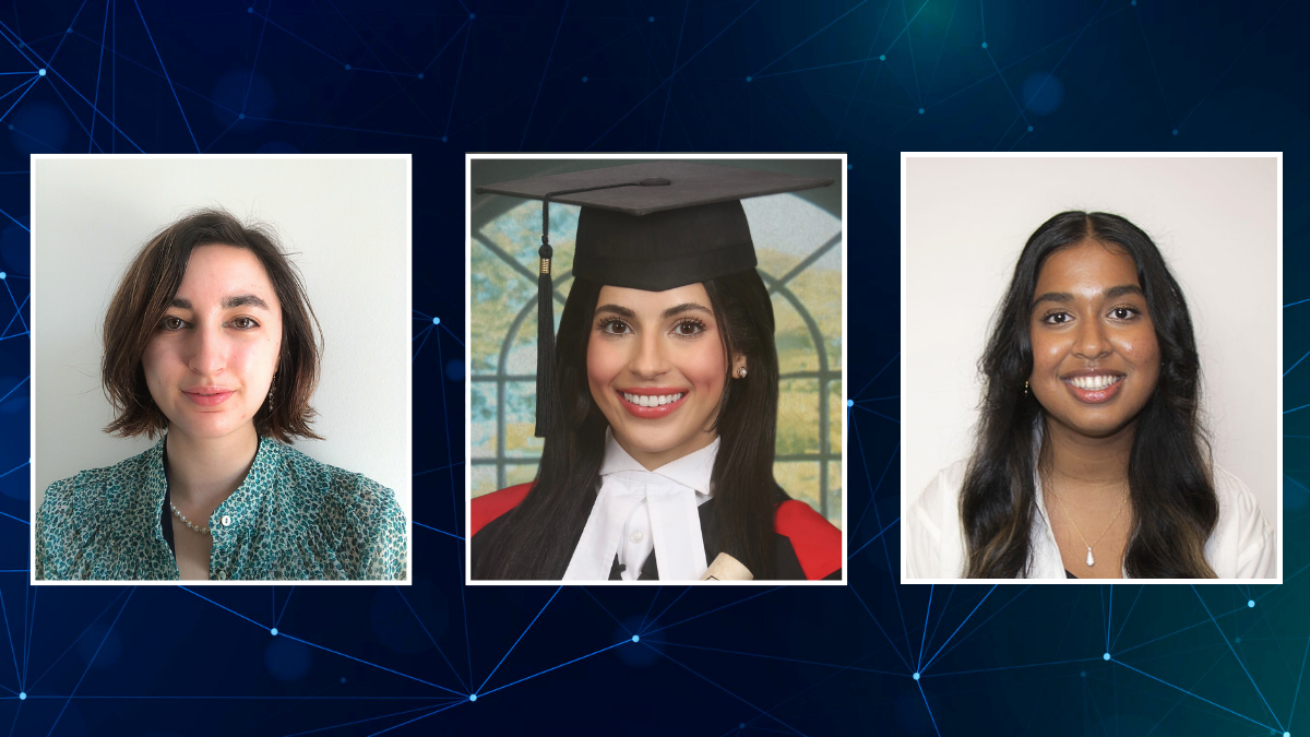 Common Law students/alum, Alexandra Cunningham, Loujain El Sahli, and Sanjida Rashid