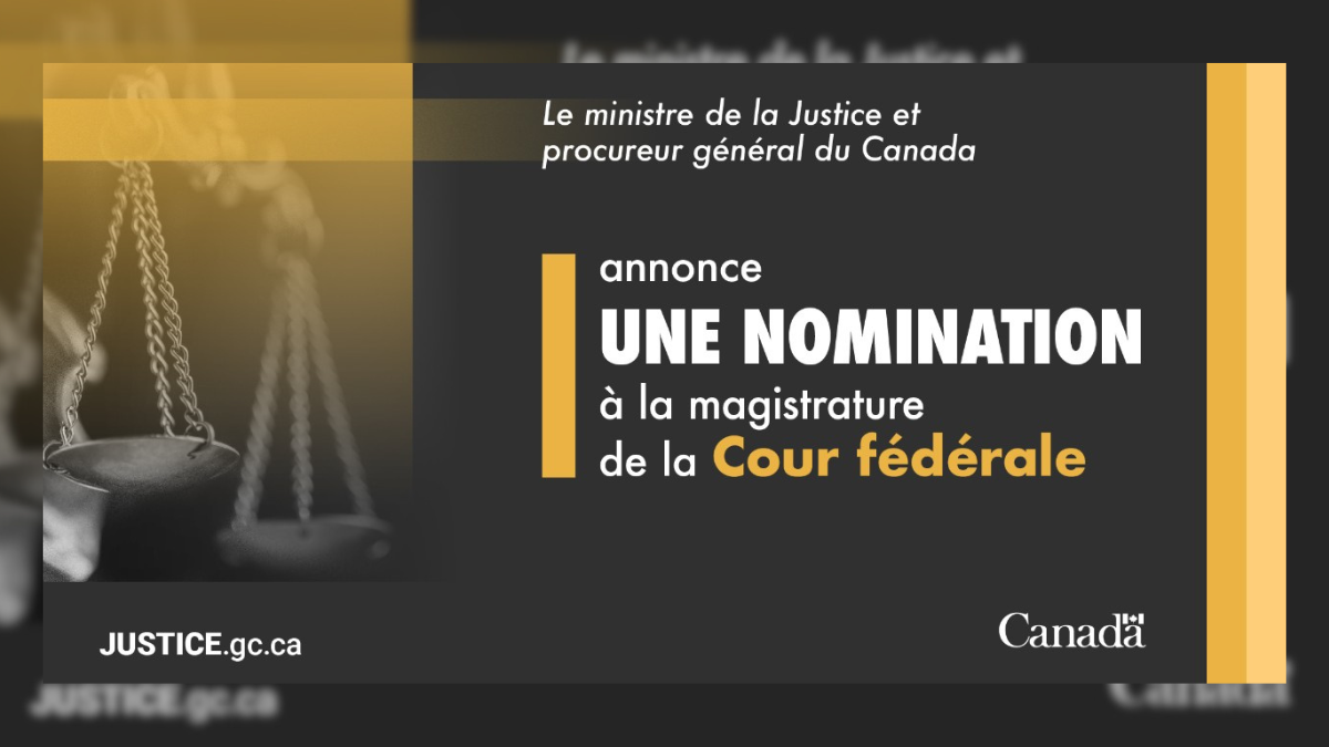 Poster from the office of the Attorney General announcing an appointment to the federal court