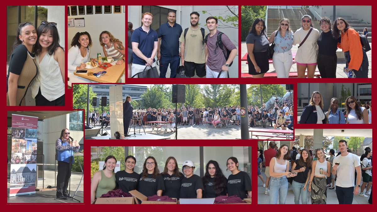 collage of various photos taken during the 2023 Faculty of Law Orientation