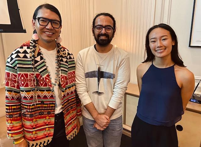 Dr. James Makokis with students Nina Chen and Divyanshu Verma