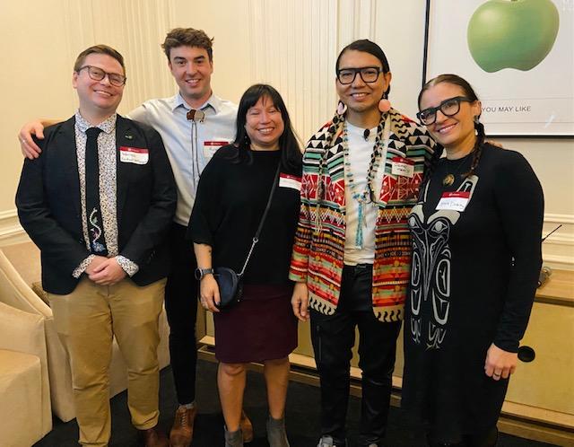 5 Indigenous Alumni Council members Dr. Warren Cardinal-Mcteague, Rylan McCallum, Allison Beardsworth, Dr. James Makokis and Dr. Jessica Dunkley