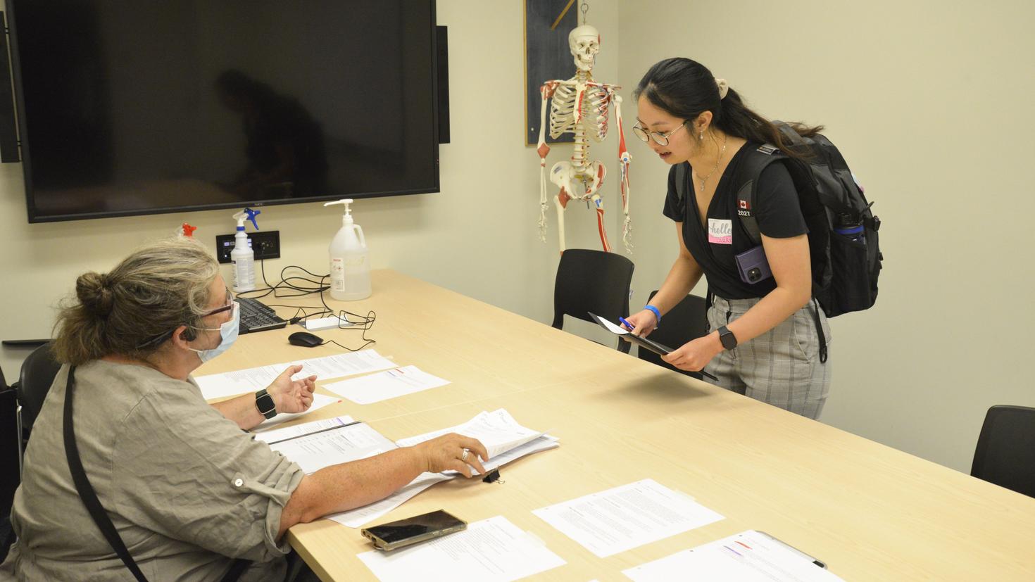 A student and facilitator participate in an Empathy Project workshop session