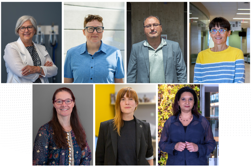 Royal Society of Canada inductees: Dawn Stacey, Jackie Dawson, Lionel Briand, Sylvie Grosjean, Marceline Côté, Constance Crompton and Monnica Williams