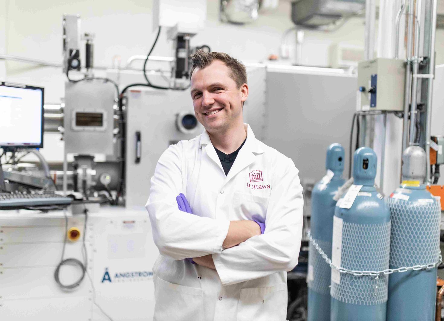 Professor Benoit Lessard in his lab
