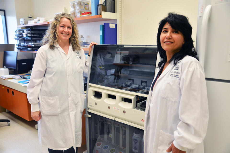 Sharlene Faulkes (left) and Olga Agah.  Photo credit : Chonglu Huang