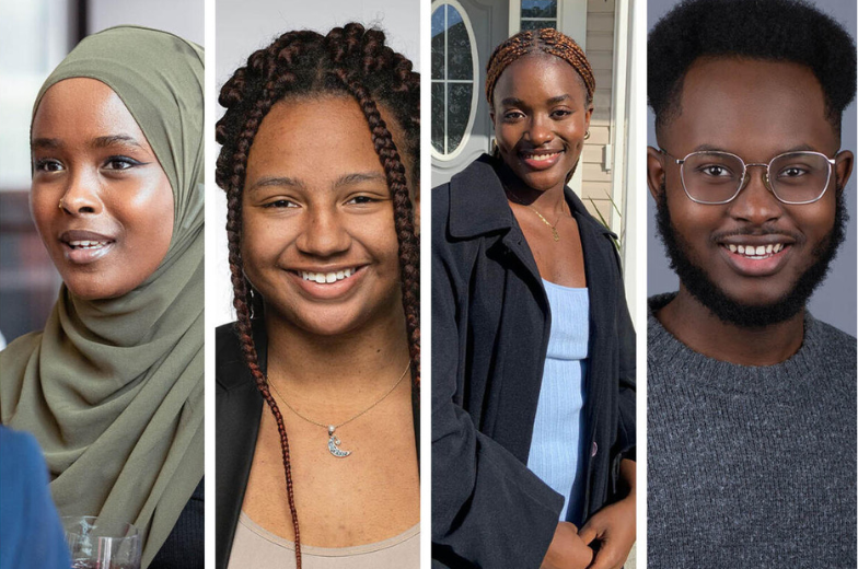 Collage de quatre étudiants noirs présentés dans l'article.