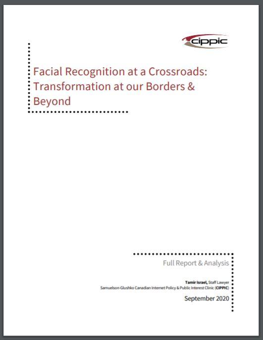 Cover of the report "Facial Recognition at a Crossroads: Transformation at our Borders & Beyond."