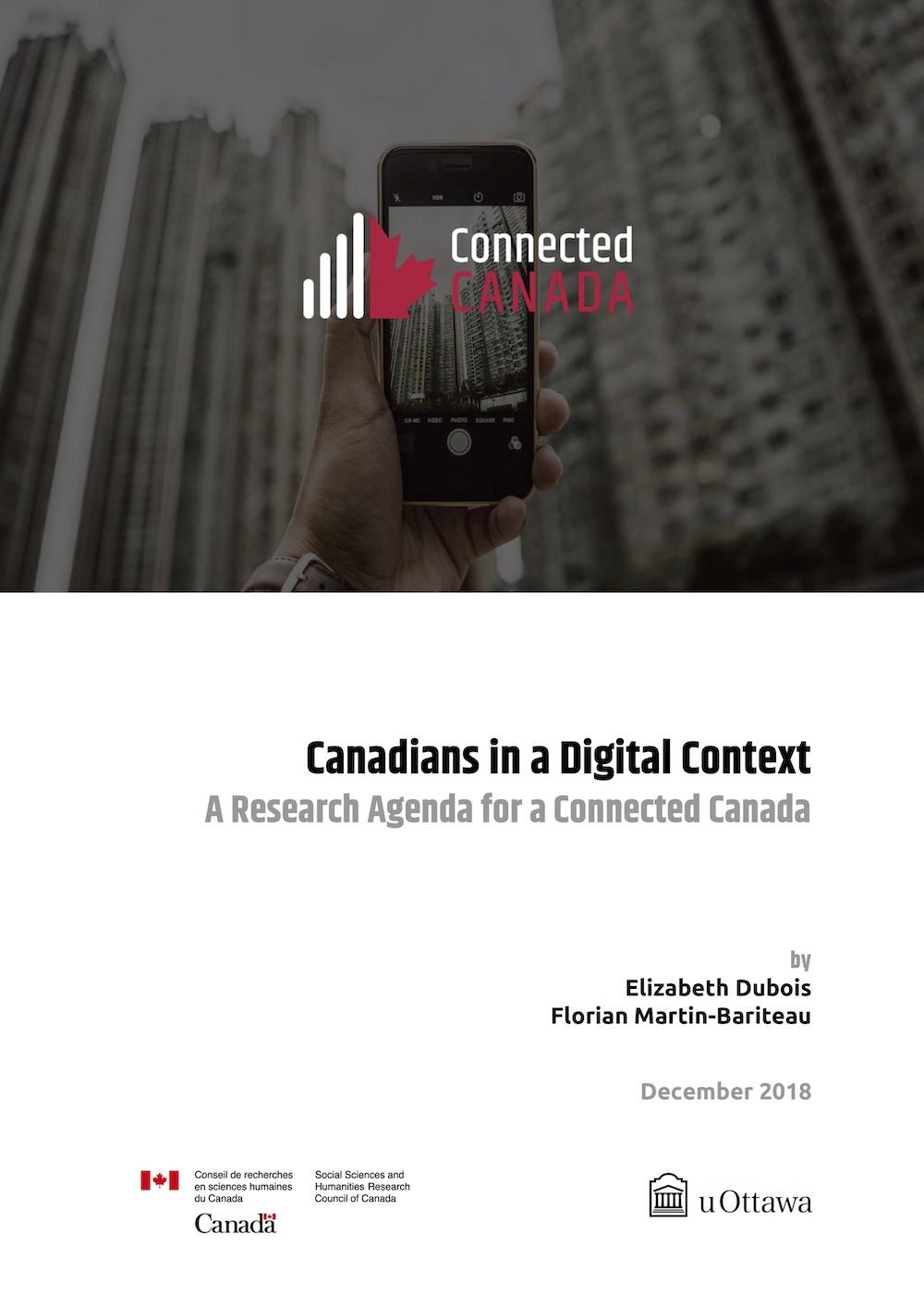Cover of the report "Canadians in a Digital Context: A Research Agenda for a Connected Canada."