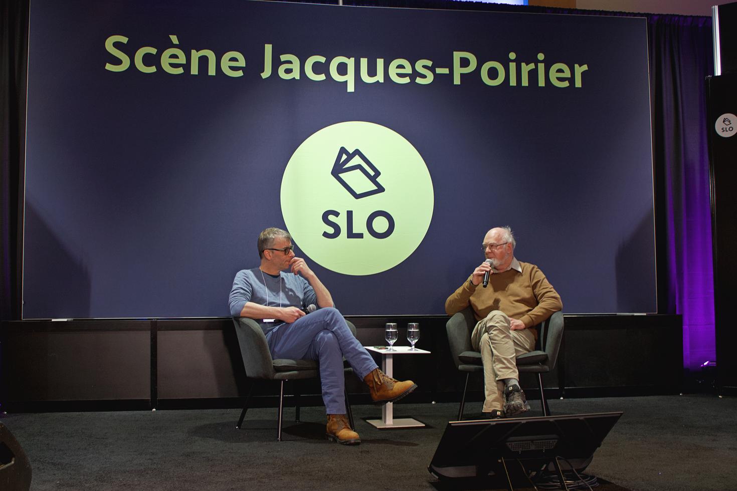 Portrait de Nelson Charest et François Paré sur la Scène Jacques-Poirier
