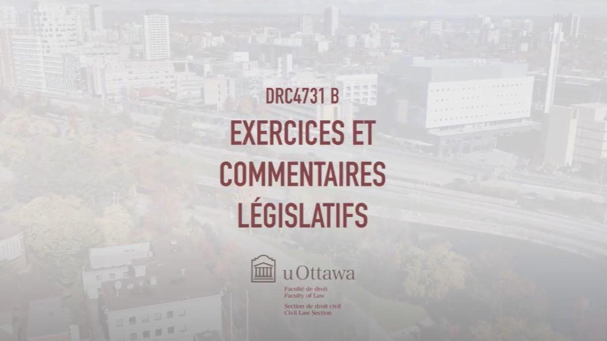 Visuel Exercices et commentaires législatifs
