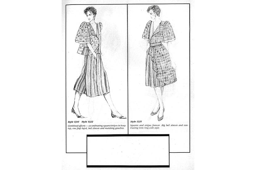 Page from Modistas Unidas catalogue advertising skills of its designer