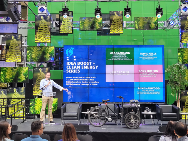 Andrew Robinson speaking at the Sustainable Production Forum