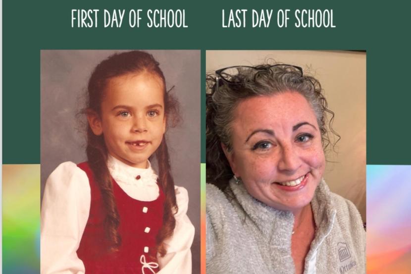 Leisa Niemi's first and last day of school pictures