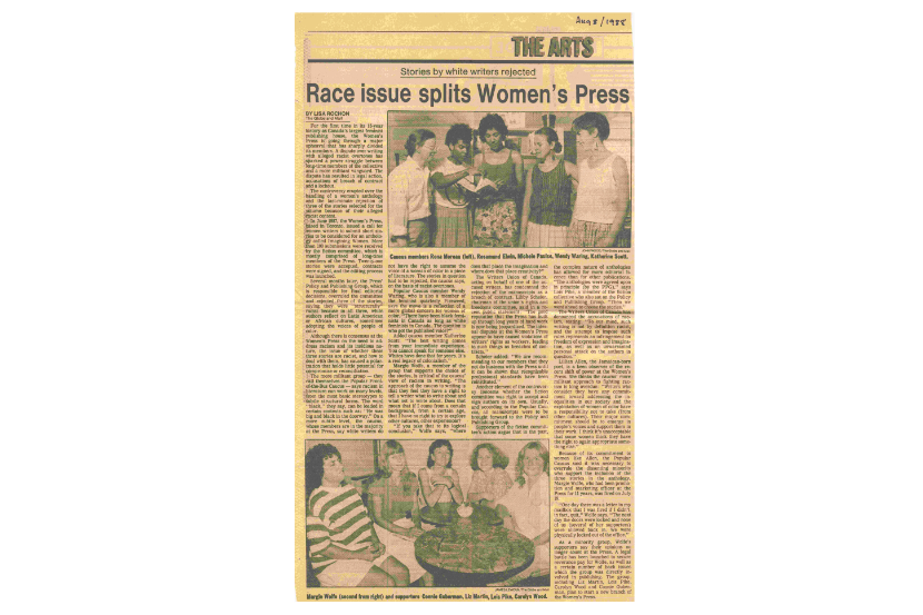 « Anti-racist guideline for submissions ». - 1988.- The Women’s Press Fonds. 10-012-S1-SS5-F2.