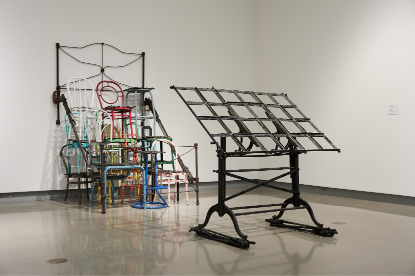 Steel, painted steel, lead and miscellaneous objects.