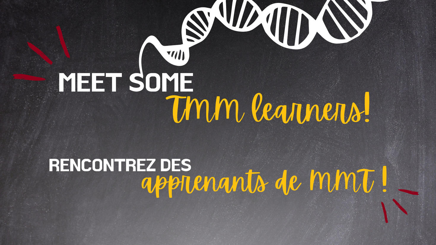 A graphic that say says, "Meet some TMM learners"