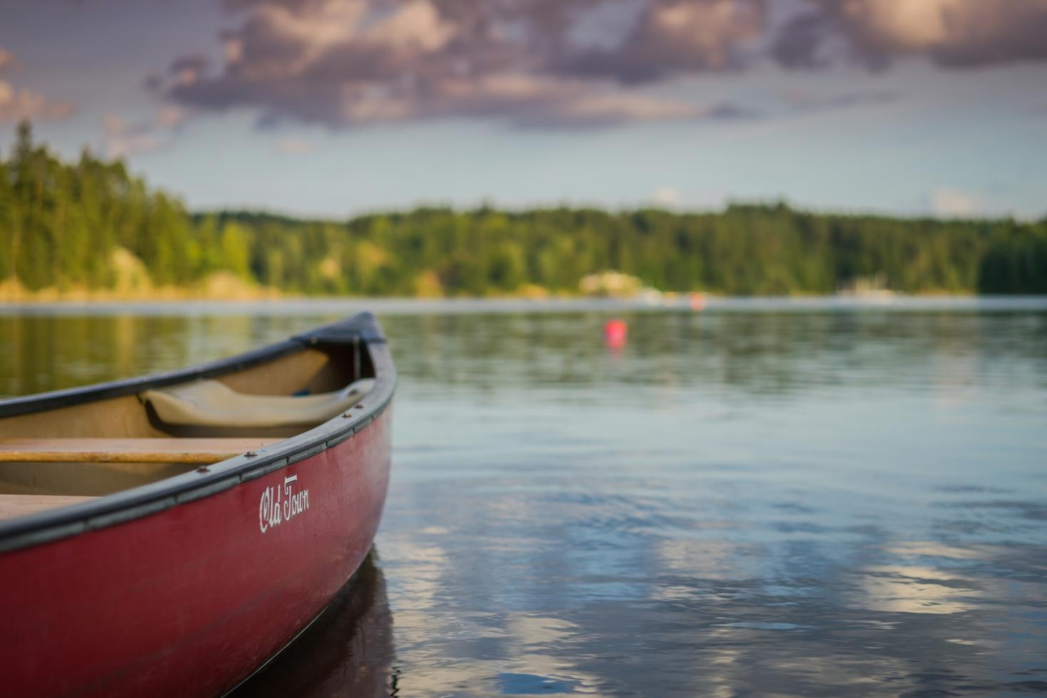 canoe on a lake
