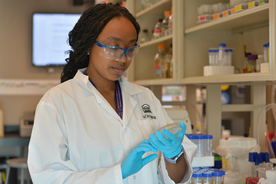 Student looking at plate