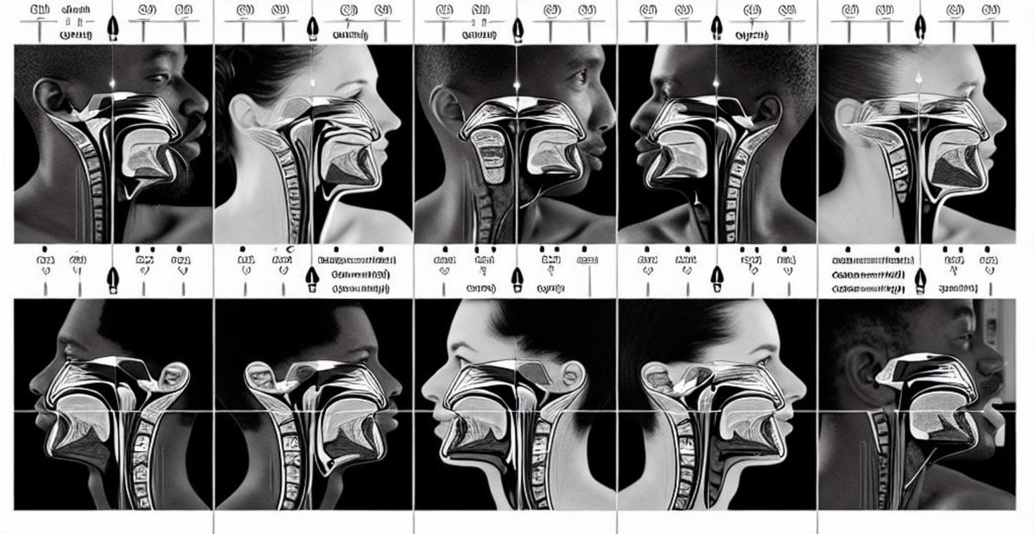 Side view of different peoples head with visual of larynx