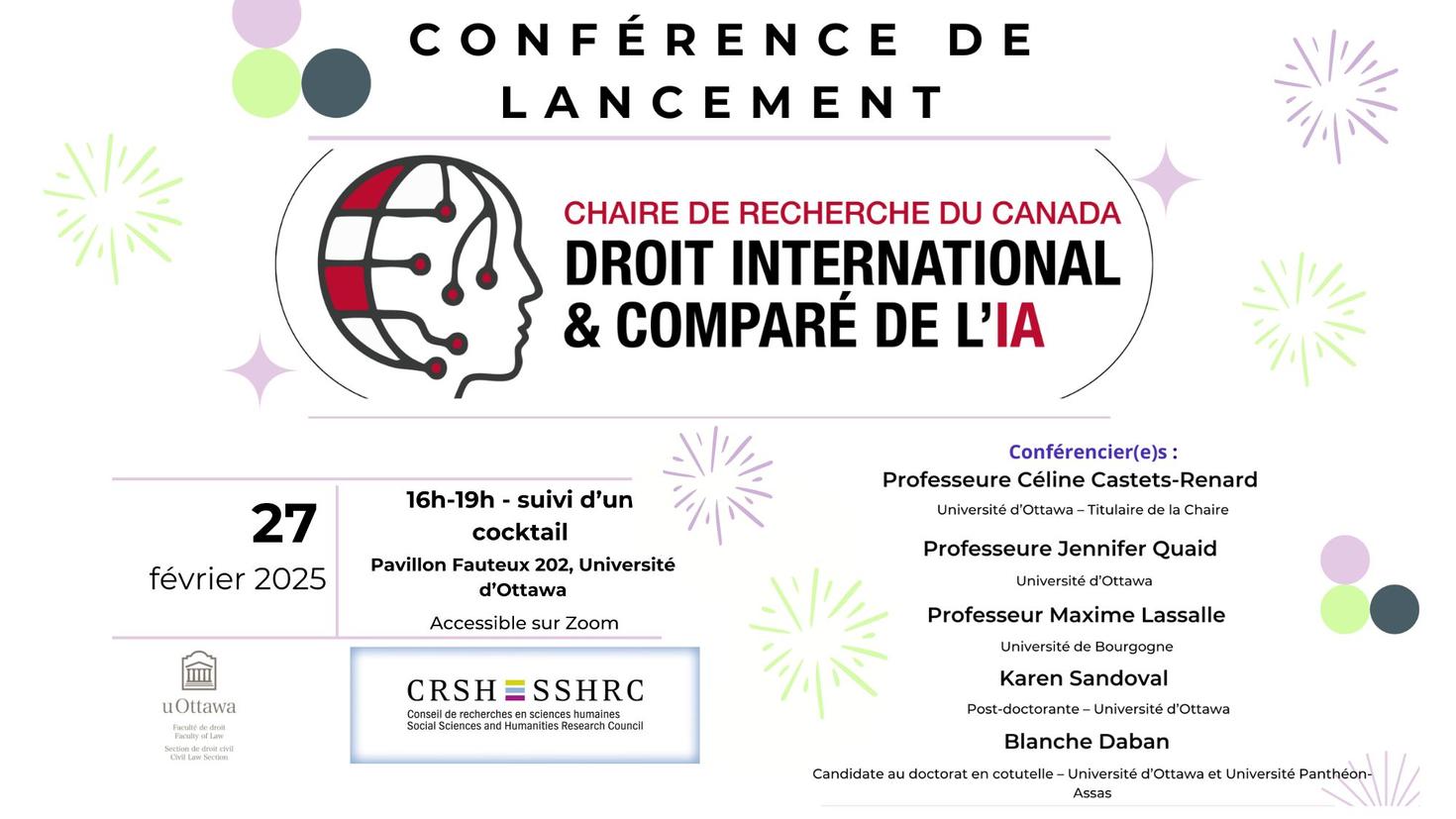 Conférence de lancement de la Chaire droit international et comparé de l'IA